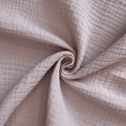 Ткань Муслин Жатый, цвет Пыльно-Розовый (на отрез)  в Ялта