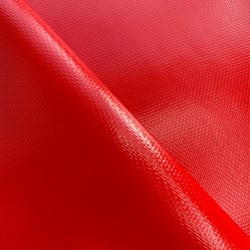 Ткань ПВХ 600 гр/м2 плотная, Красный (Ширина 150см), на отрез  в Ялта