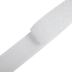 Контактная лента 25мм цвет Белый (велькро-липучка, на отрез)  в Ялта