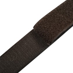 Контактная лента 40мм (38мм) цвет Тёмно-Коричневый (велькро-липучка, на отрез)  в Ялта