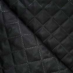 Стеганая подкладочная ткань с синтепоном (100гр/м2), цвет Черный (на отрез)  в Ялта
