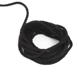 Шнур для одежды тип 2,  Чёрный (плетено-вязаный/полиэфир)  в Ялта