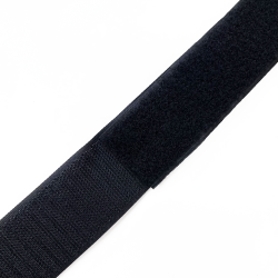 Контактная лента 40мм (38мм) цвет Черный (велькро-липучка, на отрез)  в Ялта